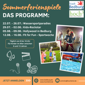 Sommerferienspiele 2024 Plakat