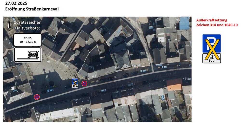 27.02.2025 Eröffnung Straßenkarneval - Haltverbotszone 27.02.2025 Eröffnung Straßenkarneval - Haltverbotszone