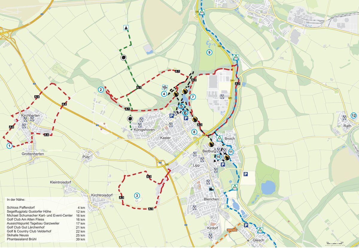 Bedburg - Einfach Wanderbar! Die neue Rad- und Wanderkarte für Bedburg, u.a. auch mit dem &quot;Werwolf-Wanderweg&quot;_2