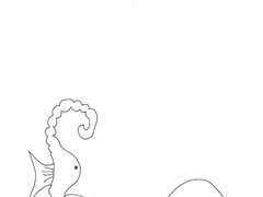 Ausmalbild Diddl mit einem Seepferdchen