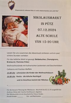 Nikolausmarkt Pütz - Flyer Nikolausmarkt Pütz - Flyer