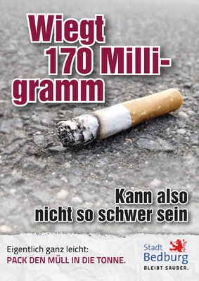 Plakat Sauberes Bedburg_Motiv Zigarette
