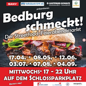Bedburger Streetfood-Feierabendmarkt 2024 - Plakat