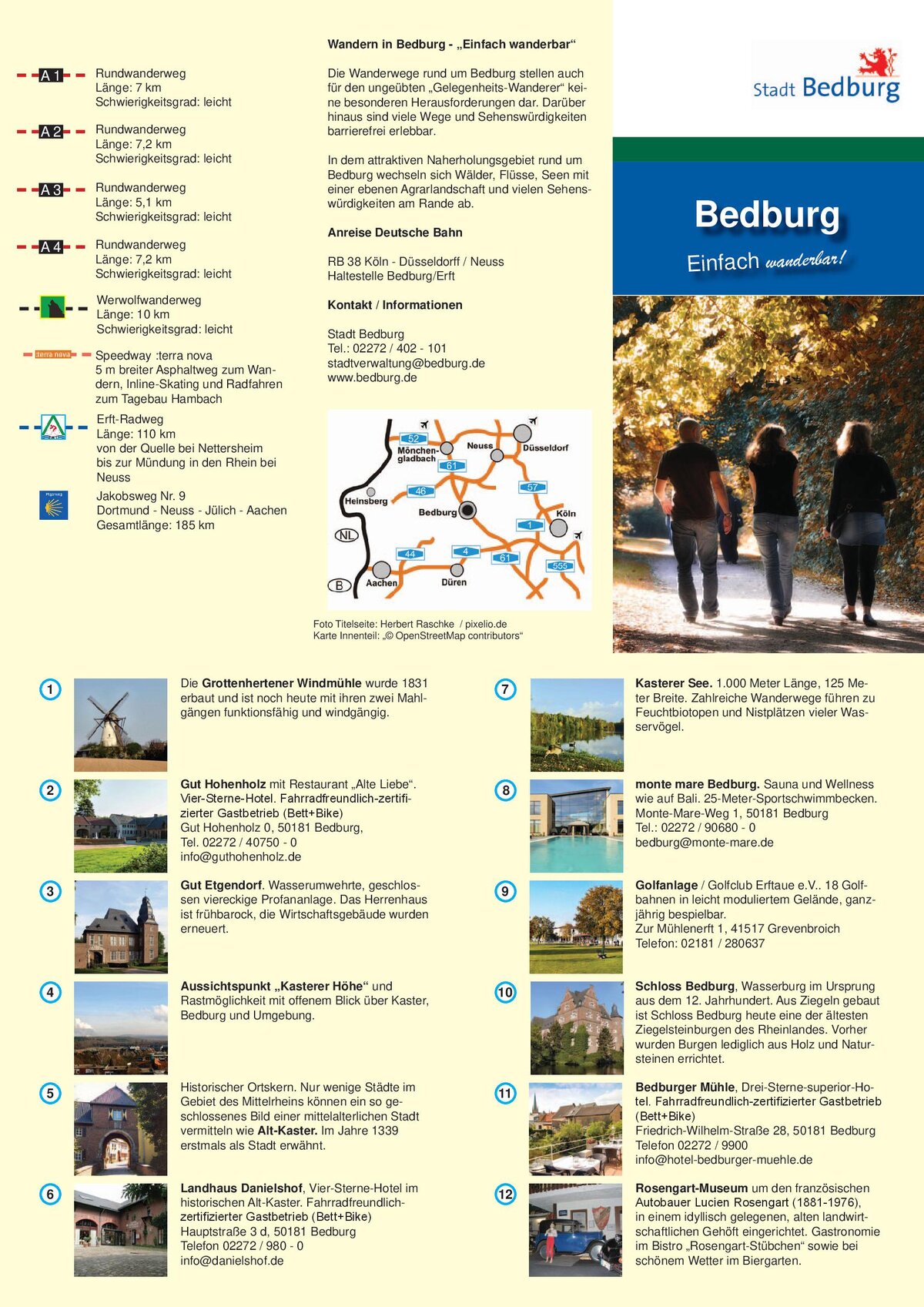 Bedburg - Einfach Wanderbar! Die neue Rad- und Wanderkarte für Bedburg, u.a. auch mit dem &quot;Werwolf-Wanderweg&quot;_1